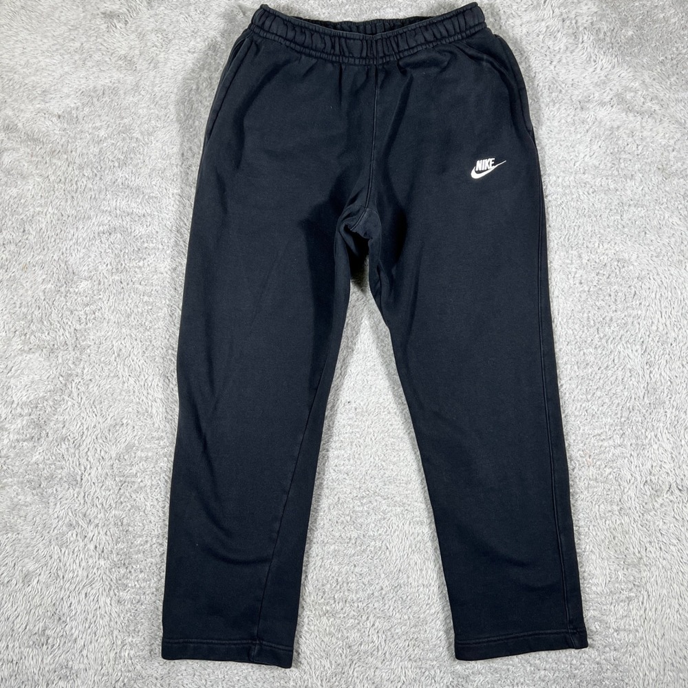 Nike Sweatpants Mens Small Black Fleece Tapered Joggers Sportswear Club Pockets